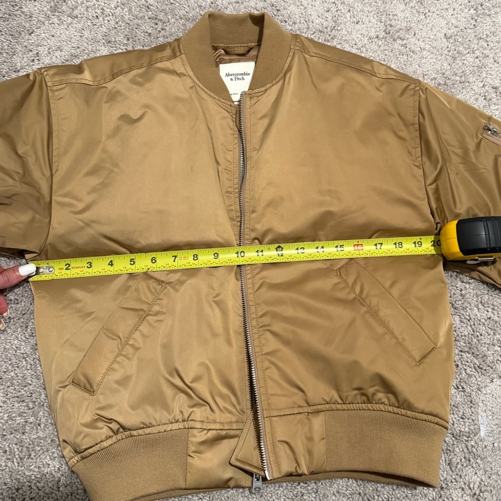 NWT Abercrombie & Fitch Brown Tan Bomber Jacket XXS - Picture 9 of 10